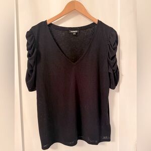 Express rouched sleeve top